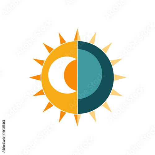 a sun and moon mandala with one half showing the s