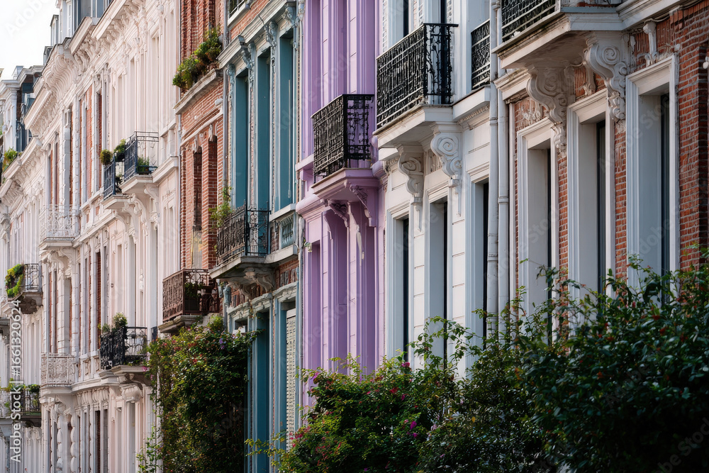 Fototapeta premium scenic view of capital city of europe showcasing empty residential streets with pristine