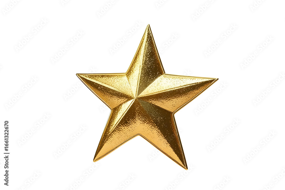 Obraz premium Golden Shining Star Isolated on Transparent Background - 1