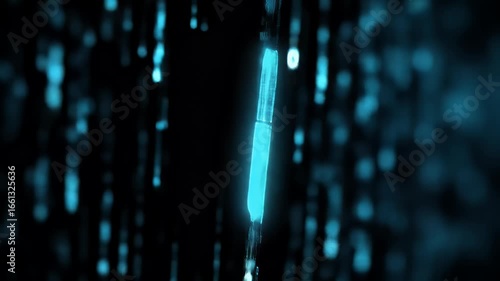 Abstract digital lock graphic on a dark background