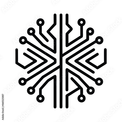 Abstract Tech Inspired Circuit Lines Logo