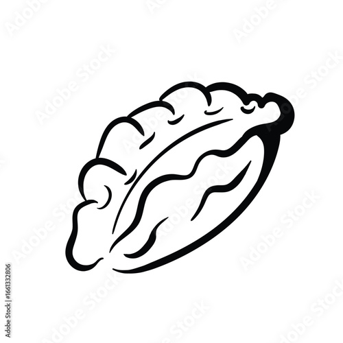Lineart Gyoza Vector Illustration Minimalist Lineart Style