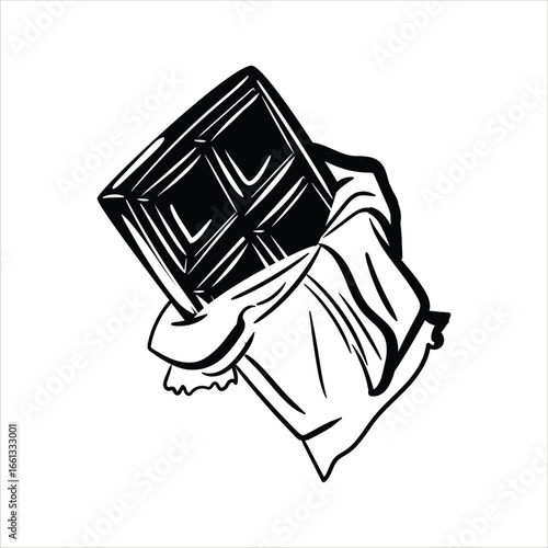 Lineart Chocolate Vector Illustration Minimalist Lineart Style