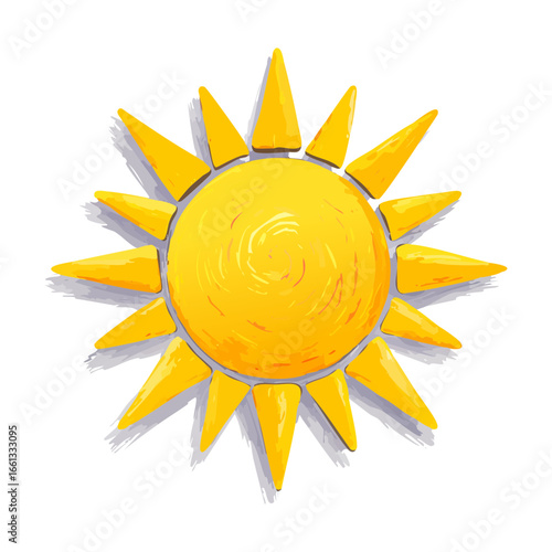 Sun with Voluminous and Textured Rays
