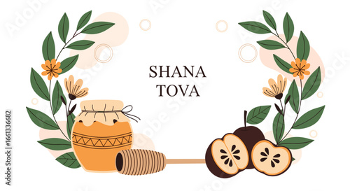 Wishing you a sweet and happy new year celebration with honey and fruit
