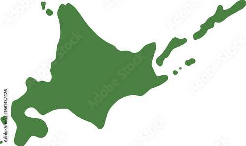 手描きのゆるい北海道の地図イラスト