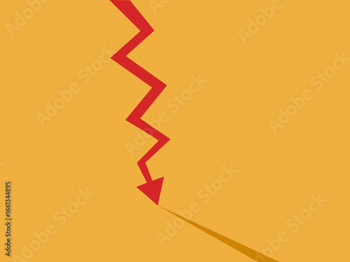 red crisis line, a sunset stock chart