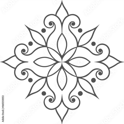 Detailed line ornamental mandala 