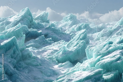 Wallpaper Mural Ice formations, light teal blue, textured, mountainous, sunny day Torontodigital.ca