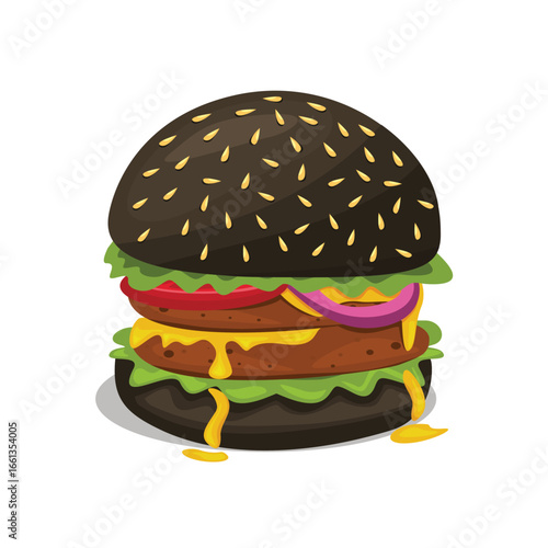 Burger vector set. Set of fast food illustration. Hamburger vector illustration. Fast Food Icons Set. Burger illustration. cheese burger illustration