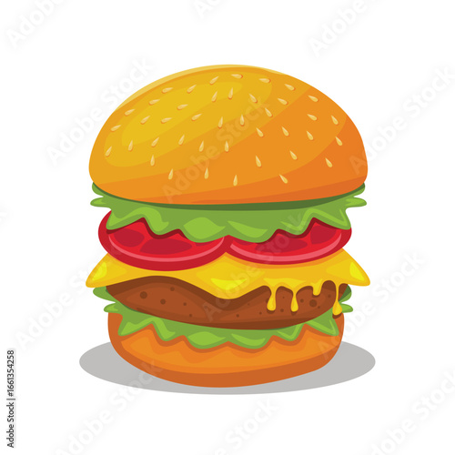 Burger vector set. Set of fast food illustration. Hamburger vector illustration. Fast Food Icons Set. Burger illustration. cheese burger illustration