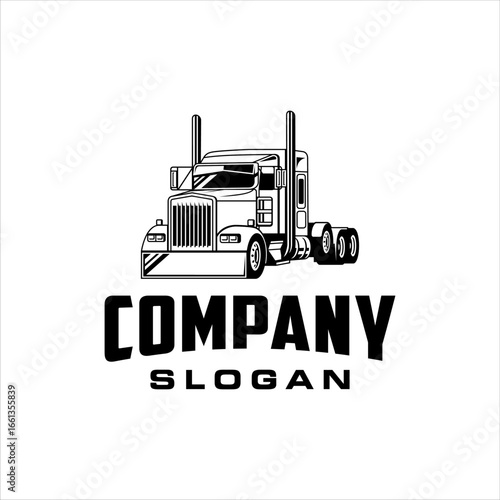Truck company logo with retro and classic style design