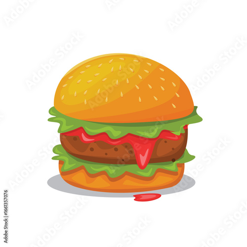 Burger vector set. Set of fast food illustration. Hamburger vector illustration. Fast Food Icons Set. Burger illustration. cheese burger illustration