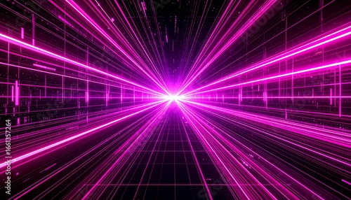 Abstract futuristic pink tunnel