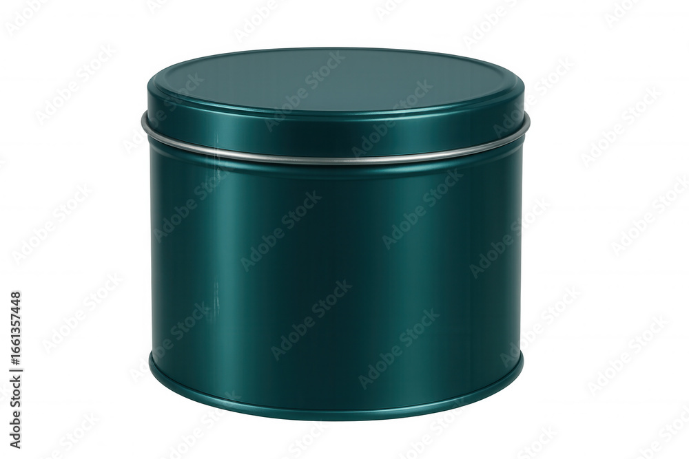 Photorealistic 3d rendering of a closed teal round metal tin can, perfect for showcasing packaging designs with its transparent background Photorealistic 3d rendering of a closed teal round metal tin can, perfect for showcasing packaging designs with its transparent background