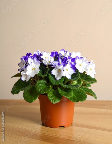 Wallpaper Mural Vibrant violet and white flowers in a pot Torontodigital.ca