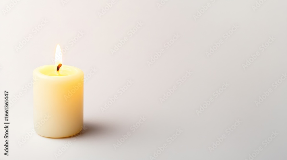 custom made wallpaper toronto digitalBurning candle on plain background, serene indoor setting