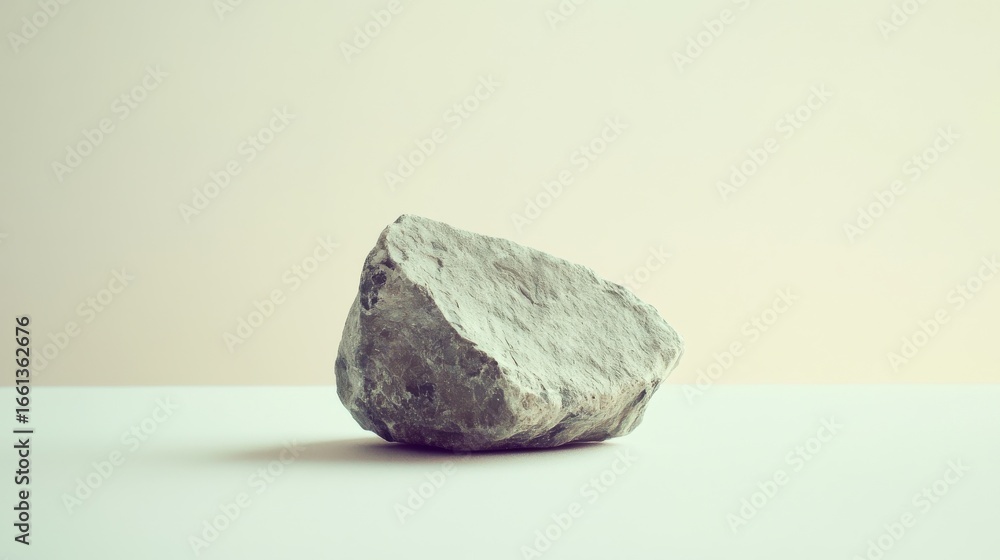 Naklejka premium Rock on plain background in indoor studio during daytime