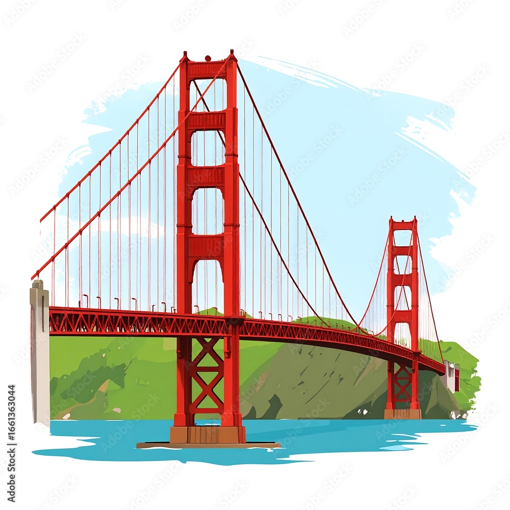 Obraz premium Golden Gate Bridge illustration