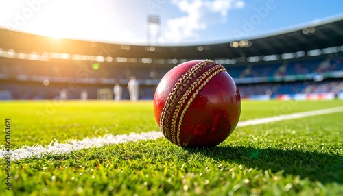 Cricket ball on playing field