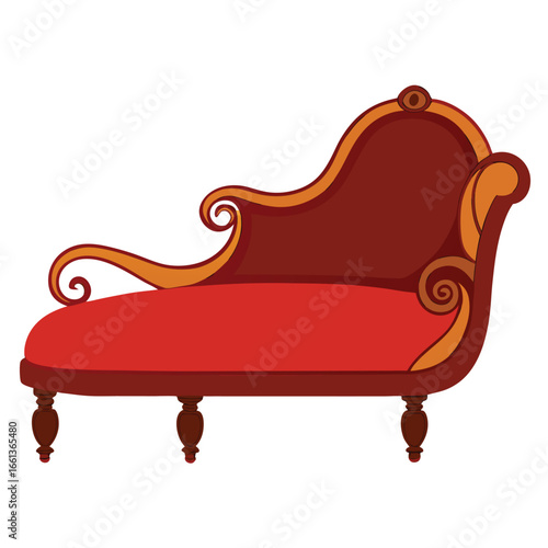 victorian chaise lounge ornate carved wood frame