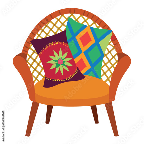 Bohemian Rattan Chair Handwoven Wicker Color