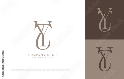 TY and YT monogram letter logo design template