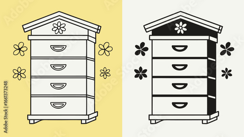 Beehive with flowers apiary honey
