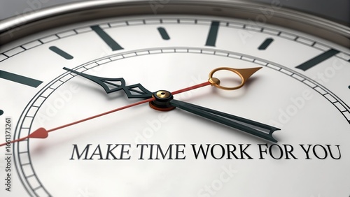 Time Management Concept with Clock and Motivational Quote Visual