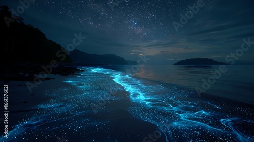 Bioluminescent beach maldives night sea of stars glowing waves ocean travel destination photography
