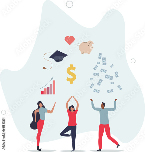 Employee benefits and compensation for staff advantage, reward or bonus payment to motivate employee concept.life and employment of people.