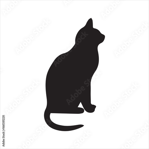 cat silhouette black icon for pet lovers