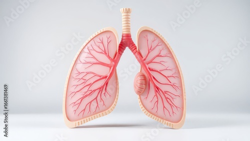 Wallpaper Mural A detailed anatomical model displaying the structure of human lungs and the trachea system clearly Torontodigital.ca