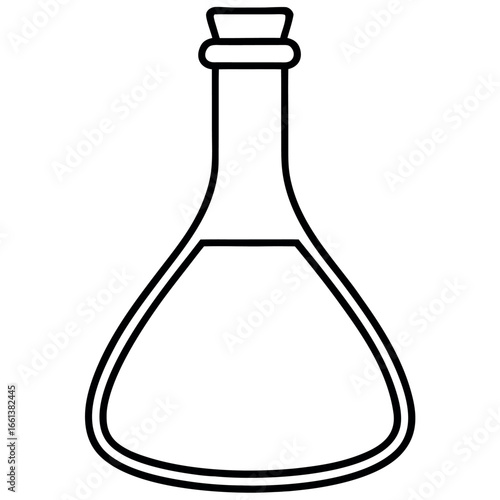 Laboratory Flask Line Art Colouring Page