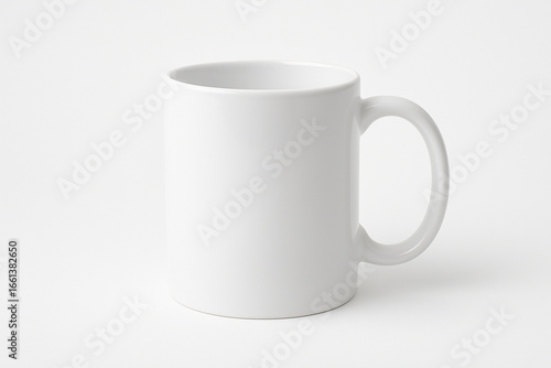 White cup on white background