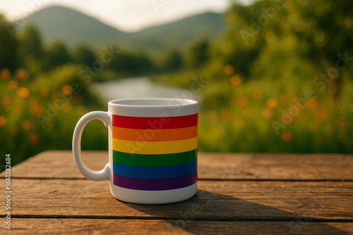 Cup of tea on wooden table