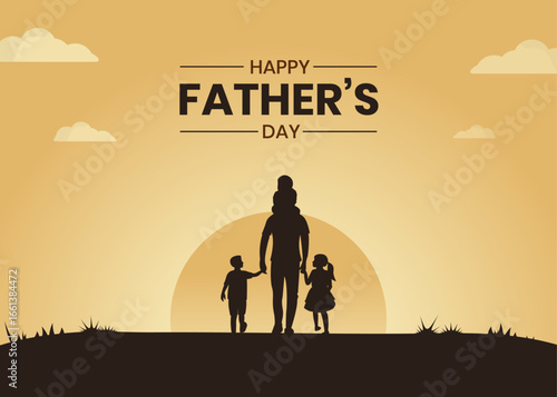 Happy Fathers day vector background, web banner, poster