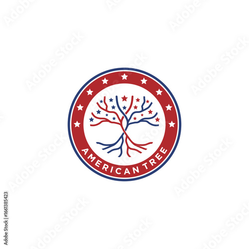 American lumberjack emblem logo design
