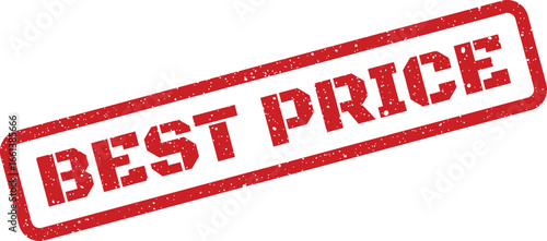 Best Price Red Rectangular Rubber Stamp Illustration with Distressed Texture for Promotion