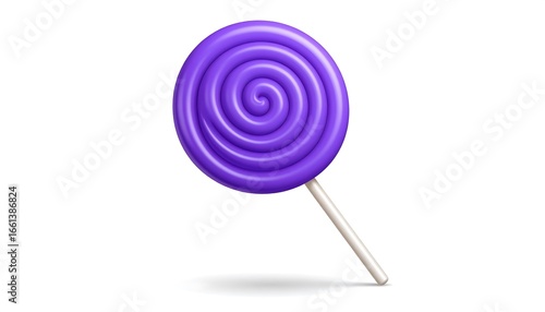 Delicious purple lollipop on a stick, perfect for satisfying sweet cravings