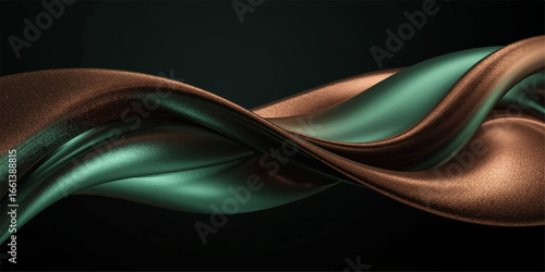 An abstract image of vibrant blue smoke flowing in a fractal wave with a textured, colorful light design against a black backdrop