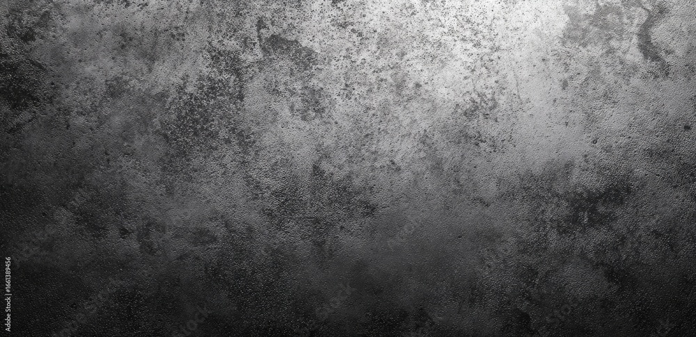 Fototapeta premium A textured grayscale surface with a mottled effect and subtle shading. A darkened bottom and lighter top create a subtle gradient.