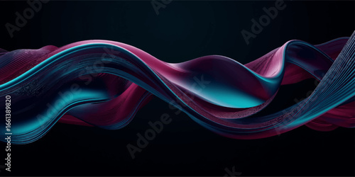 Dynamic smoke lines with a glowing fractal pattern illustrate a colorful, flowing abstract background
