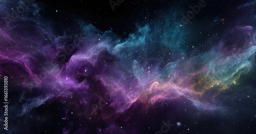 Wallpaper Mural Abstract nebulae in deep space, swirling clouds of vibrant colors against a backdrop of scattered stars Torontodigital.ca