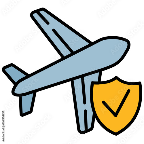 Airplane safety: A striking illustration that highlights airplane safety with a bold and visually clear style.