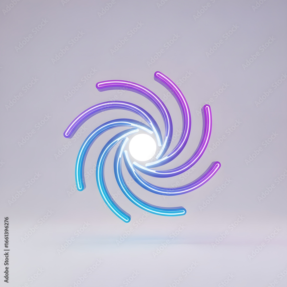 Obraz premium Swirling Neon Vortex with Bright Center.