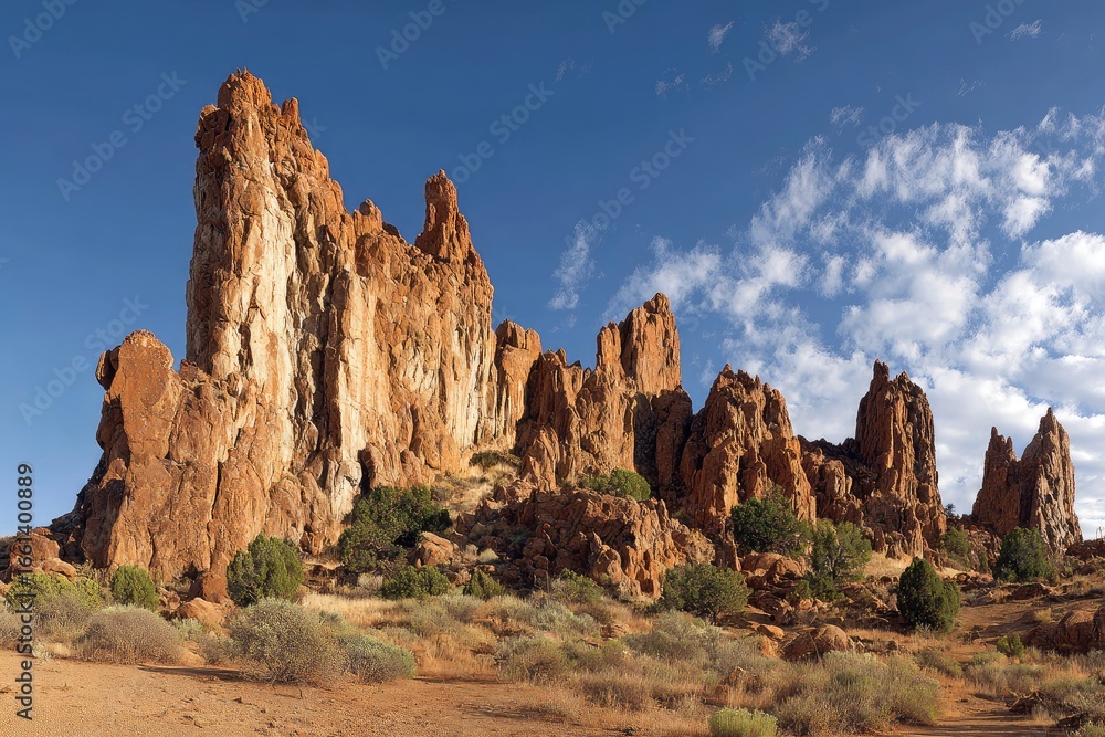Fototapeta premium Desert landscape with sandstone spires