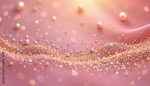 golden blush theme with soft rose with metallic gold, gradient with sparkling dust, glowing pearl highlights, macro golden glow, warm and welcoming