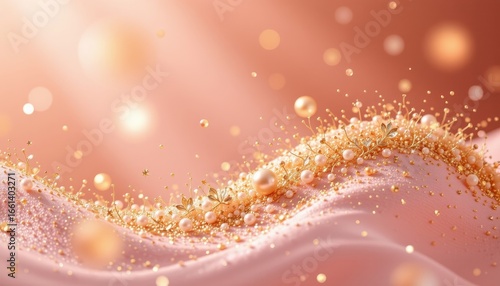 golden blush theme with pearl blush with soft gold, gradient with sparkling dust, tiny golden sparkles, layered golden depth, peaceful and glowing