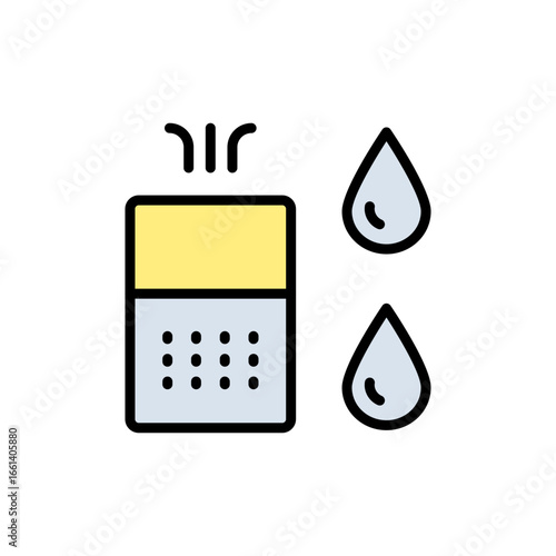 Humidifier Device color Icon. Electronic Appliance Air Purifier Concept Flat Pictogram. Ventilation Technology Illustration. Simple Vector Isolated On White Background.